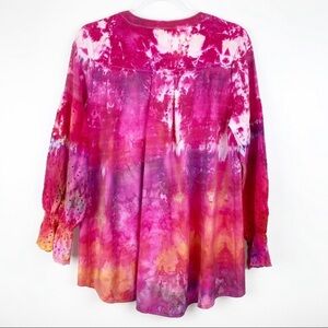 The Sundrip Pink Tie Dye Eyelet Sleeve Tunic Large